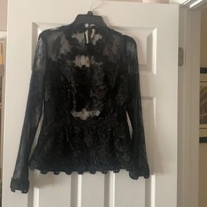 Topshop black lace top Size 8 NWT